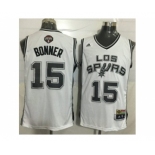 Men San Antonio Spurs #15 Matt Bonner White Latin Nights Stitched NBA Jersey