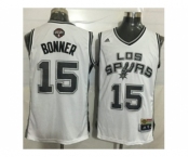 Men San Antonio Spurs #15 Matt Bonner White Latin Nights Stitched NBA Jersey