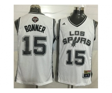 Men San Antonio Spurs #15 Matt Bonner White Latin Nights Stitched NBA Jersey