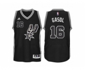 Men San Antonio Spurs #16 Pau Gasol New Swingman Black Signature Spur Jersey