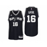 Men San Antonio Spurs #16 Pau Gasol New Swingman Road Black Jersey