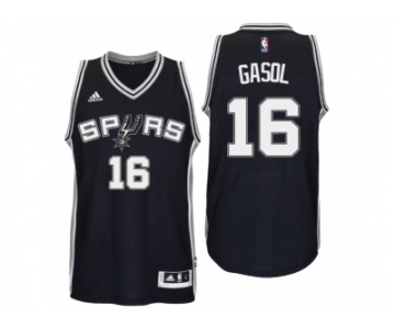 Men San Antonio Spurs #16 Pau Gasol New Swingman Road Black Jersey