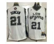 Men San Antonio Spurs #21 Tim Duncan White Latin Nights Stitched NBA Jersey