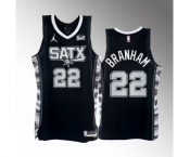 Men' San Antonio Spurs #22 Malaki Branham 2022-23 Black Stitched Jersey