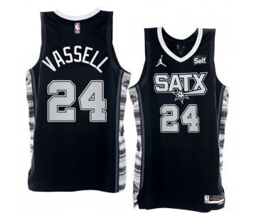 Men' San Antonio Spurs #24 Devin Vassell 2022-23 Black Stitched Jersey