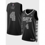 Men San Antonio Spurs #4 De 27Aaron Fox Black 2025 Statement Edition Stitched Basketball Jersey