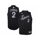 Men adidas San Antonio Spurs #2 Kawhi Leonard Black 2016-17 Christmas Day Swingman Jersey