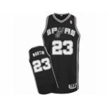 Men's Adidas San Antonio Spurs #23 Kevin Martin Authentic Black Road NBA Jersey