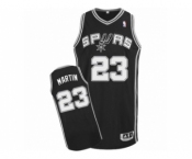 Men's Adidas San Antonio Spurs #23 Kevin Martin Authentic Black Road NBA Jersey