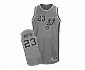 Men's Adidas San Antonio Spurs #23 Kevin Martin Authentic Silver Grey Alternate NBA Jersey