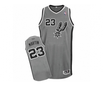 Men's Adidas San Antonio Spurs #23 Kevin Martin Authentic Silver Grey Alternate NBA Jersey