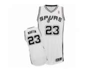 Men's Adidas San Antonio Spurs #23 Kevin Martin Authentic White Home NBA Jersey