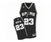 Men's Adidas San Antonio Spurs #23 Kevin Martin Swingman Black Road NBA Jersey