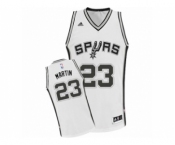 Men's Adidas San Antonio Spurs #23 Kevin Martin Swingman White Home NBA Jersey