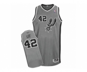 Men's Adidas San Antonio Spurs #42 David Lee Authentic Silver Grey Alternate NBA Jersey