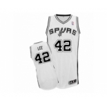 Men's Adidas San Antonio Spurs #42 David Lee Authentic White Home NBA Jersey