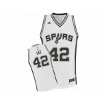 Men's Adidas San Antonio Spurs #42 David Lee Swingman White Home NBA Jersey