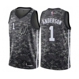 Men's Nike San Antonio Spurs #1 Kyle Anderson Swingman Camo NBA Jersey - City Edition