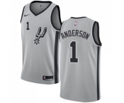 Men's Nike San Antonio Spurs #1 Kyle Anderson Swingman Silver Alternate NBA Jersey Statement Edition