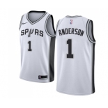 Men's Nike San Antonio Spurs #1 Kyle Anderson Swingman White Home NBA Jersey - Association Edition