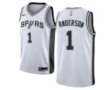 Men's Nike San Antonio Spurs #1 Kyle Anderson Swingman White Home NBA Jersey - Association Edition