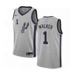 Men's Nike San Antonio Spurs #1 Lonnie Walker Authentic Silver NBA Jersey Statement Edition