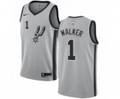 Men's Nike San Antonio Spurs #1 Lonnie Walker Authentic Silver NBA Jersey Statement Edition