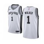 Men's Nike San Antonio Spurs #1 Lonnie Walker Authentic White NBA Jersey - Association Edition