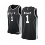 Men's Nike San Antonio Spurs #1 Lonnie Walker Swingman Black NBA Jersey - Icon Edition