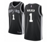 Men's Nike San Antonio Spurs #1 Lonnie Walker Swingman Black NBA Jersey - Icon Edition