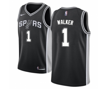 Men's Nike San Antonio Spurs #1 Lonnie Walker Swingman Black NBA Jersey - Icon Edition