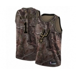 Men's Nike San Antonio Spurs #1 Lonnie Walker Swingman Camo Realtree Collection NBA Jersey