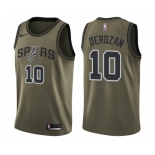 Men's Nike San Antonio Spurs #10 DeMar DeRozan Swingman Green Salute to Service NBA Jersey