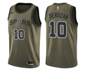 Men's Nike San Antonio Spurs #10 DeMar DeRozan Swingman Green Salute to Service NBA Jersey