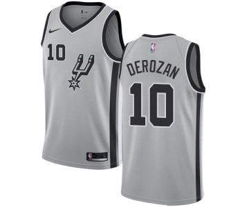 Men's Nike San Antonio Spurs #10 DeMar DeRozan Swingman Silver NBA Jersey Statement Edition