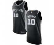 Men's Nike San Antonio Spurs #10 Dennis Rodman Authentic Black Road NBA Jersey - Icon Edition