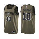 Men's Nike San Antonio Spurs #10 Dennis Rodman Swingman Green Salute to Service NBA Jersey