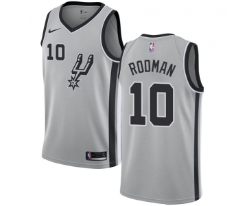 Men's Nike San Antonio Spurs #10 Dennis Rodman Swingman Silver Alternate NBA Jersey Statement Edition