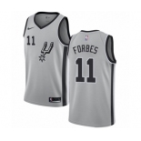 Men's Nike San Antonio Spurs #11 Bryn Forbes Authentic Silver NBA Jersey Statement Edition