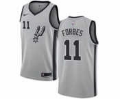 Men's Nike San Antonio Spurs #11 Bryn Forbes Authentic Silver NBA Jersey Statement Edition