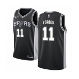 Men's Nike San Antonio Spurs #11 Bryn Forbes Swingman Black NBA Jersey - Icon Edition