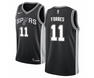 Men's Nike San Antonio Spurs #11 Bryn Forbes Swingman Black NBA Jersey - Icon Edition