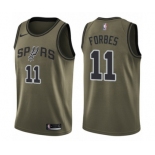 Men's Nike San Antonio Spurs #11 Bryn Forbes Swingman Green Salute to Service NBA Jersey