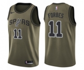 Men's Nike San Antonio Spurs #11 Bryn Forbes Swingman Green Salute to Service NBA Jersey