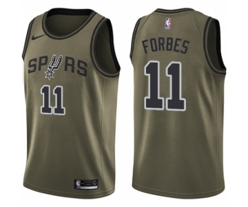 Men's Nike San Antonio Spurs #11 Bryn Forbes Swingman Green Salute to Service NBA Jersey