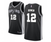 Men's Nike San Antonio Spurs #12 Bruce Bowen Swingman Black Road NBA Jersey - Icon Edition