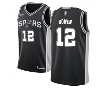 Men's Nike San Antonio Spurs #12 Bruce Bowen Swingman Black Road NBA Jersey - Icon Edition