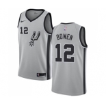 Men's Nike San Antonio Spurs #12 Bruce Bowen Swingman Silver Alternate NBA Jersey Statement Edition