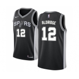 Men's Nike San Antonio Spurs #12 LaMarcus Aldridge Swingman Black Road NBA Jersey - Icon Edition