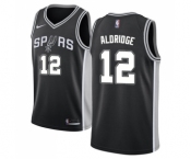 Men's Nike San Antonio Spurs #12 LaMarcus Aldridge Swingman Black Road NBA Jersey - Icon Edition